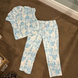 Matching blue tie dye  PJ set